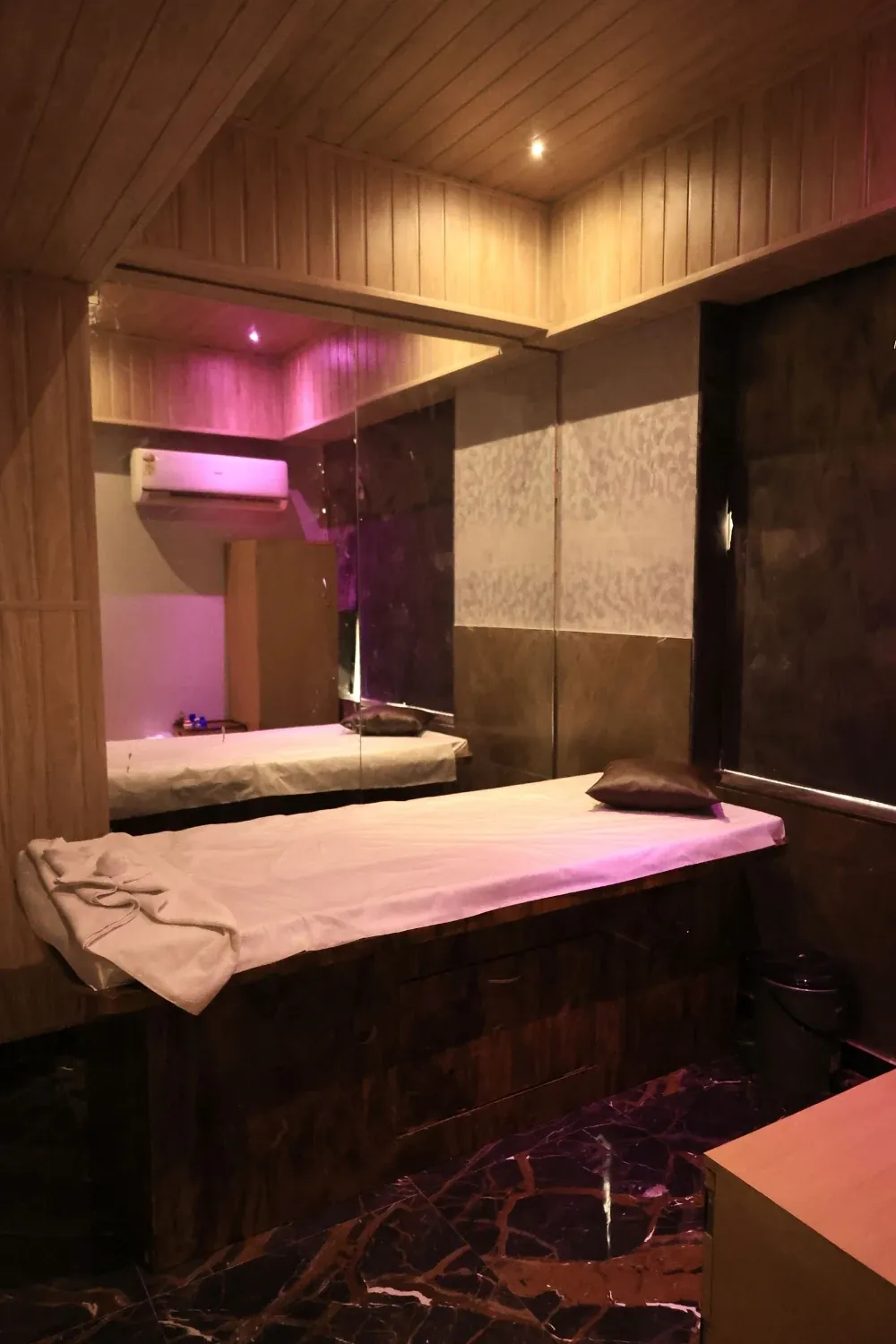 Warm spa interior